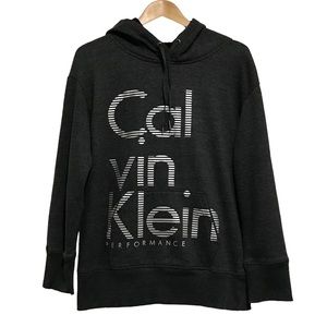 Calvin Klein Performance Logo Graphic Spellout Hoodie Sweater Size Medium